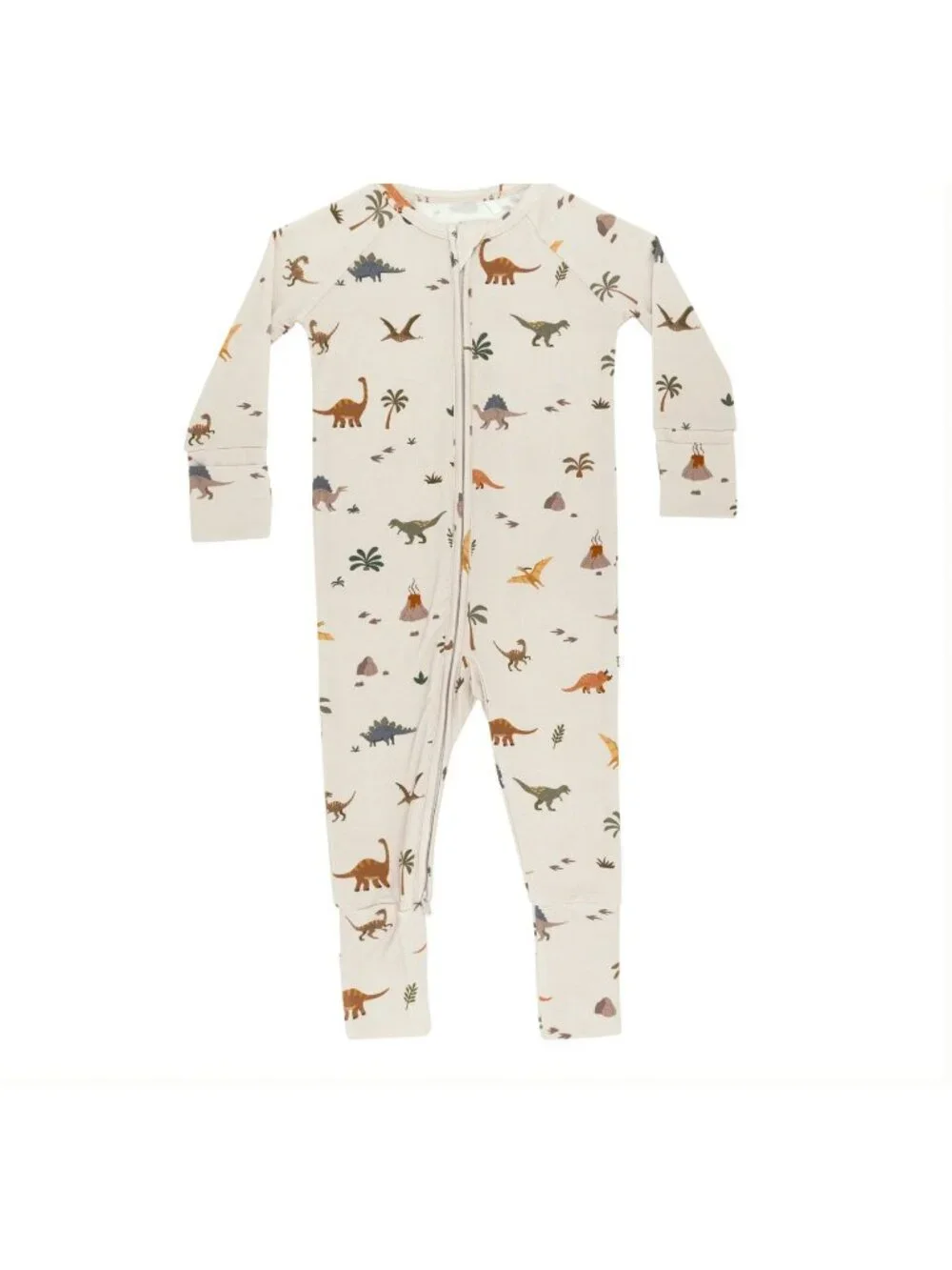 Brave Little Ones Dinosaur Baby Pajamas 12-18M Bamboo Soft Stretchy Zip flip fee